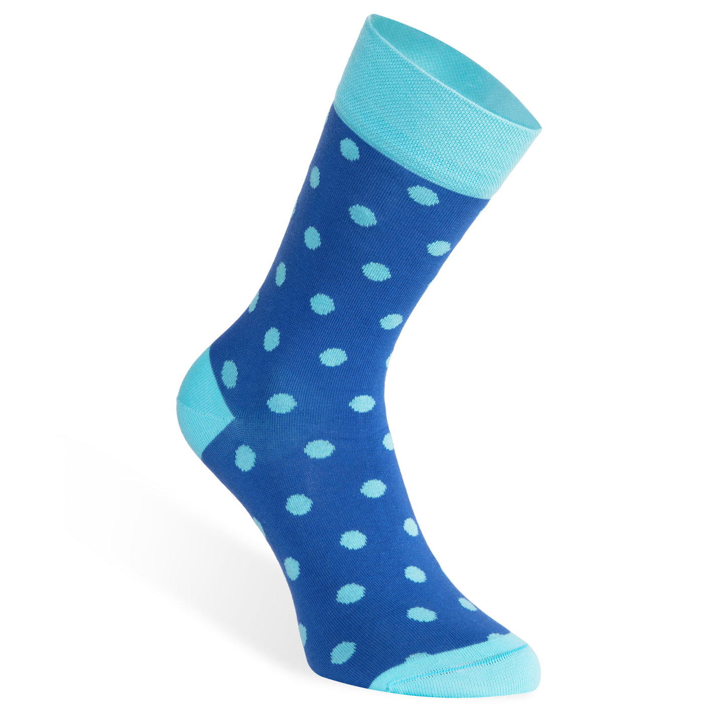 Modré ponožky s tyrkysovými puntíky